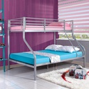 Letto a castello in acciaio verniciato grigio in tubolare d’acciaio 140x190xh.160 cm
