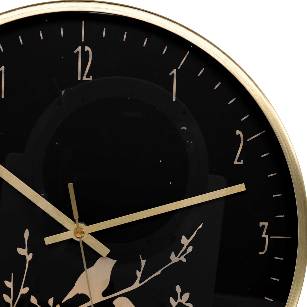 Orologio alluminio ramo nero tondo cm ø31