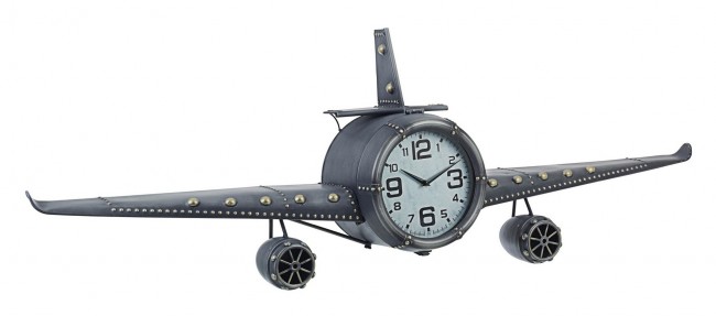 Orologio da parete aereo in acciaio stile industriale cm 143x20x46