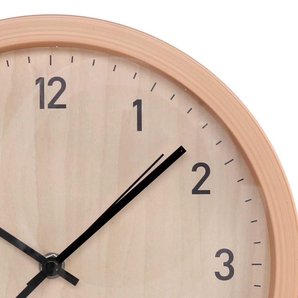 Orologio plastica effetto legno naturale tondo cm ø25
