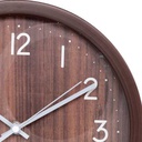 Orologio plastica effetto legno noce tondo cmø25