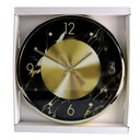 Orologio plastica effetto marmo oro e nero tondo cm ø30