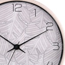 Orologio plastica foglie beige tondo cmø32h4