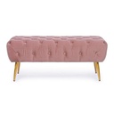 Panca arredo pouf rosa con gambe cm 103 x46x40h