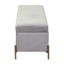 Panca contenitore velluto grigio chiarocm 115x40h45