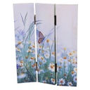 Paravento stampa 3 ante fiori e farfalle cm 120,6x2,5xh180,6x2,5xh180