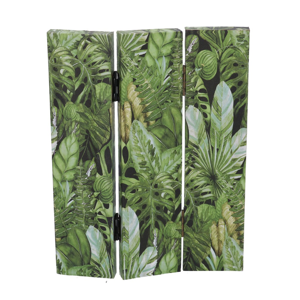 Paravento stampa 3 ante foglie verde cm 120,6x2,5xh180,6x2,5xh180