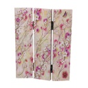 Paravento stampa 3 ante naturale con rami fiori cm 120,6x2,5xh180,6x2,5xh180