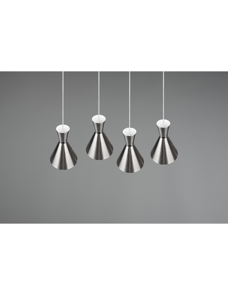 Lampadario Lineare Enzo 4xE27 Nichel Opaco Trio Lighting