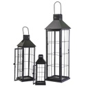 Lanterna metallo 1-3 nero quadro cm26x26h87,5