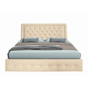 Letto matrimoniale contenitore Buttonsquare champagne con testiera trapuntata