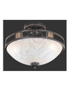 Plafoniera 3xE27 Quinta Ruggine Vetro Alabastro Ø42 cm Trio Lighting