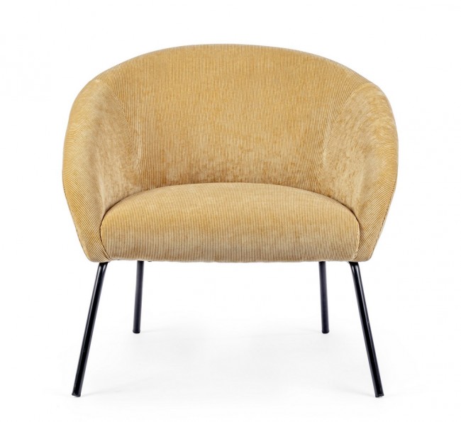 Poltrona giallo in velluto stile design