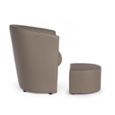 Poltrona in similpelle con pouf estraibile Tortora RITA 64,5x 59,5x h78 cm
