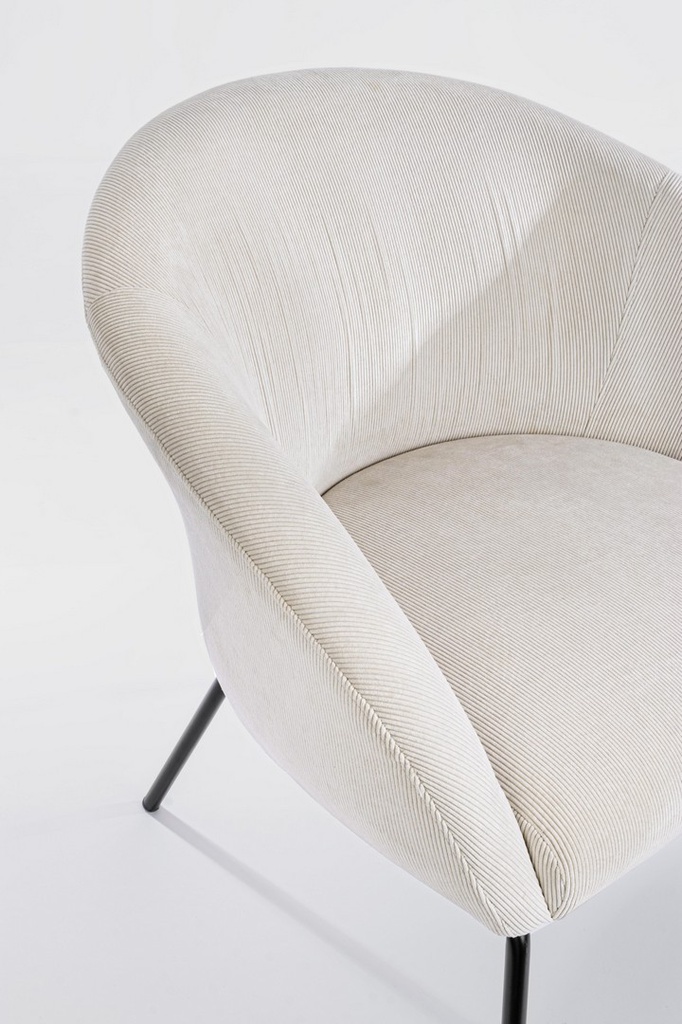 Poltrona metallo velluto bianco Aiko Velvet cm 80 x 76 x 75