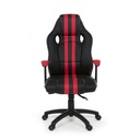 Poltrona ufficio con braccioli Spider rosso in similpelle
