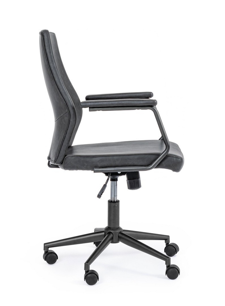 Poltrona ufficio ecopelle nero Jamie cm 67 x 58 x 93