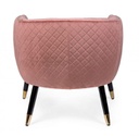 Poltroncina imbottita Caitlin rivestita in velluto rosa antico