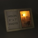 Portafoto legno bianco rettangolare cm27x20x3