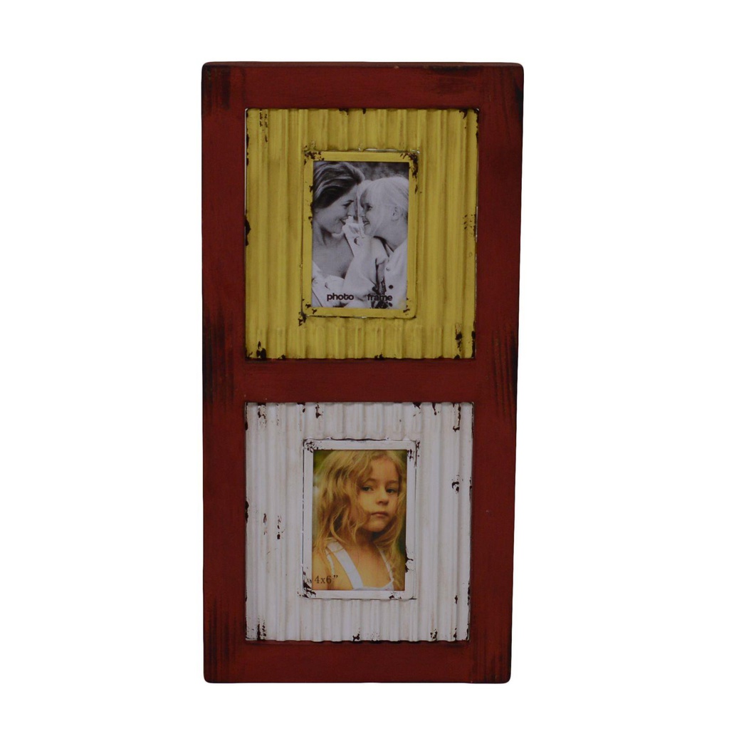 Portafoto muro metallo multiplo 2p cm 29x2h59