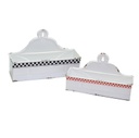Portatutto metallo 1-2 bianco rosso nero cm 37x11
