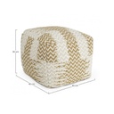 Pouf Timbuctu Bianco-Beige 45x45 cm in tessuto