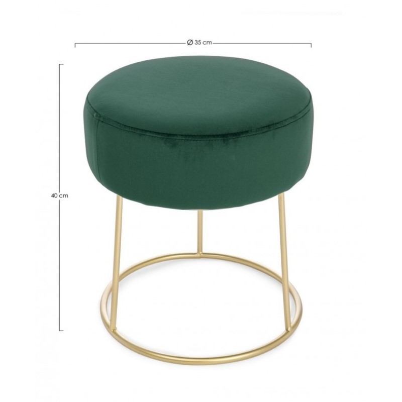 Pouf clarissa verde oro cm 35 x 40 h