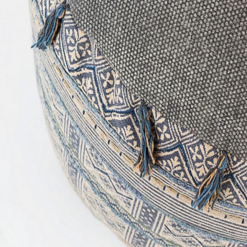 Pouf in cotone stile etnico TILAK Snorkel diametro 50x h35 cm