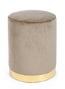 Pouf in velluto Tortora LUCILLA diametro 35x h40 cm