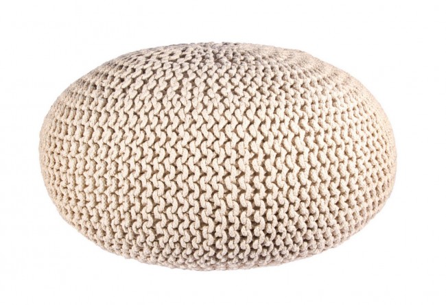 Pouf intrecciato sabbia bizzotto cm 80