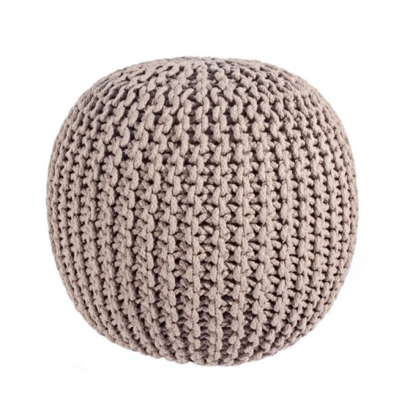 Pouf intrecciato tortora arredare design cm 50