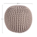 Pouf intrecciato tortora arredare design cm 50