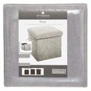 Pouf pieghevole in tessuto grigio L 38 x P 38 x H 38 cm
