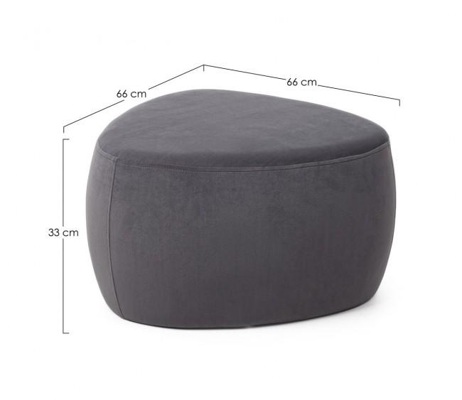 Pouff Stone grigio scuro effetto velluto