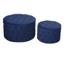 Puff contenitore velluto 1-2 blu cm ø70h42