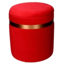 Puff contenitore velluto 1-2 linea altarosso cm ø39h49