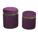 Puff contenitore velluto 1-2 linea altaviola cm ø39h49