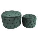 Puff contenitore velluto 1-2 verde salvia cm ø70h42
