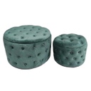 Puff contenitore velluto 1-2 verde salvia cm ø70h42