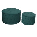 Puff contenitore velluto 1-2 verde salvia cm ø70h42