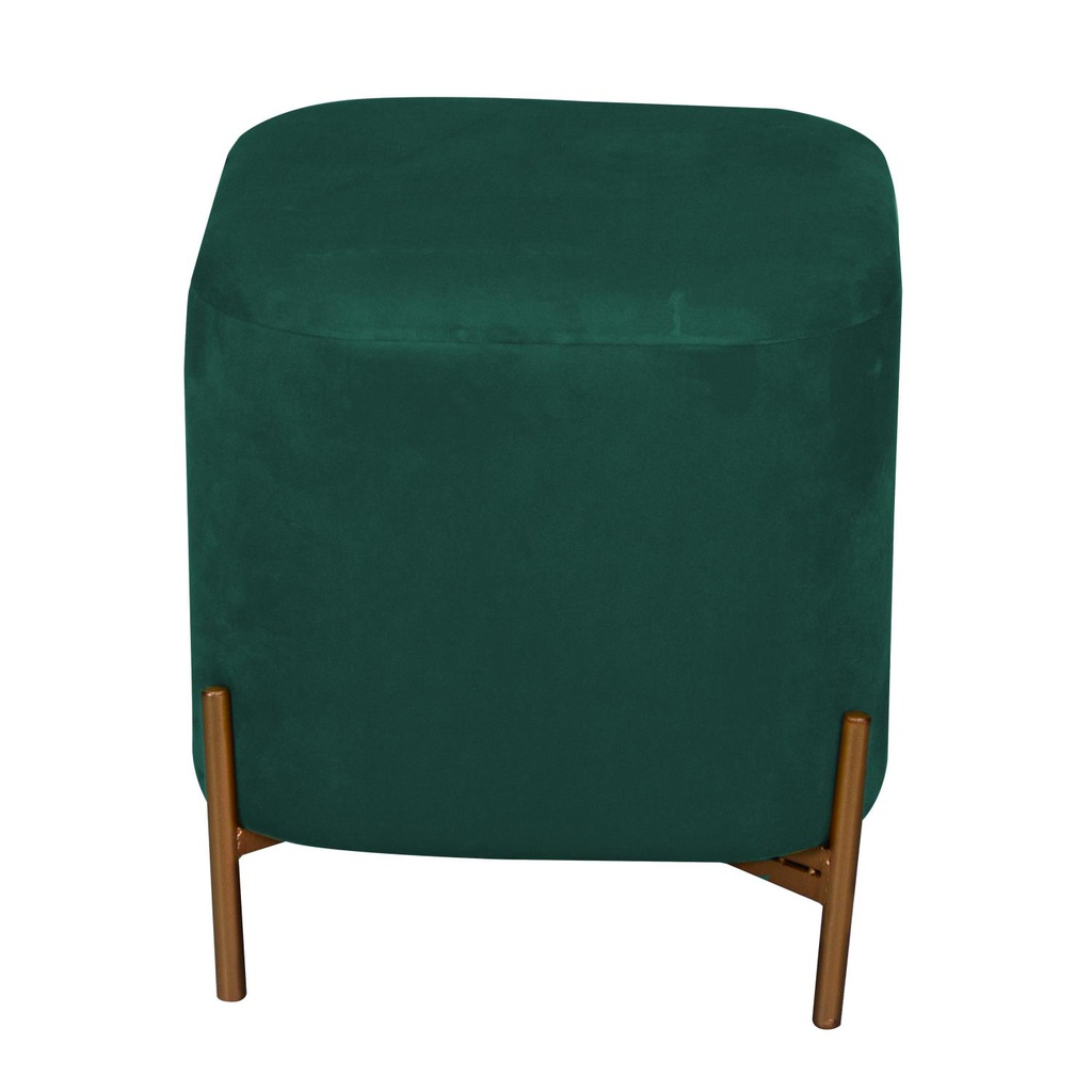 Puff contenitore velluto verde salvia con gambe cm 38x38h45