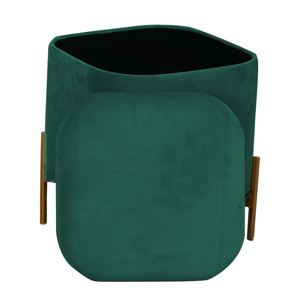 Puff contenitore velluto verde salvia con gambe cm 38x38h45
