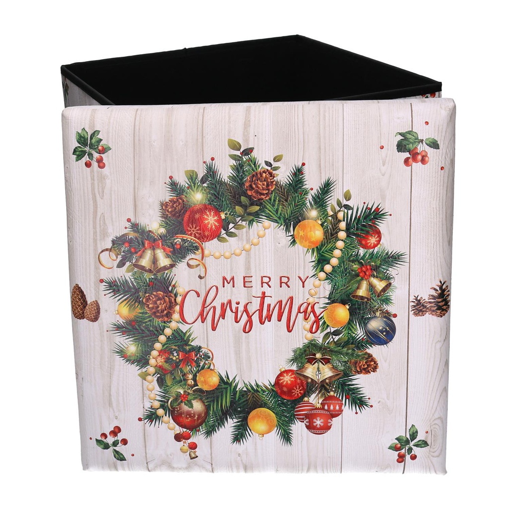 Puff ecopelle girlanda quadro cm38x38h38