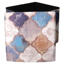 Puff ecopelle pieghevole blu marocco quadro cm 38x38h38