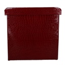 Puff ecopelle rosso quadro cm38x38h39