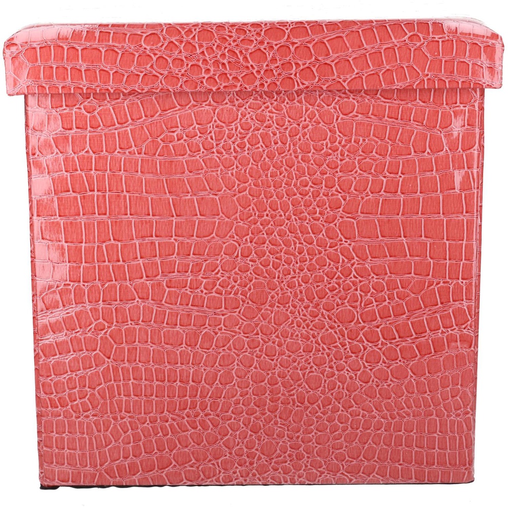 Puff ecopelle rosso quadro cm38x38h39