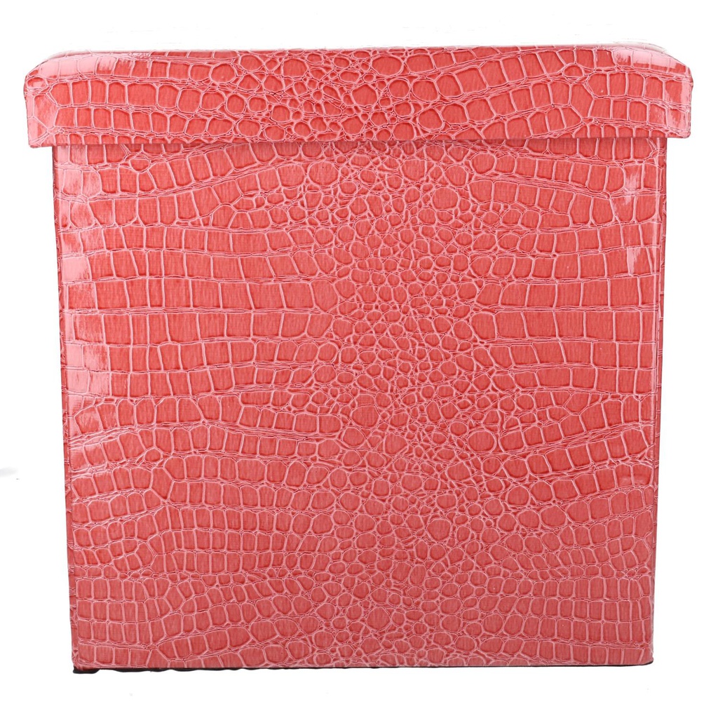 Puff ecopelle rosso quadro pieghevole cm 30x30h30