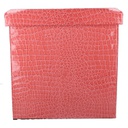 Puff ecopelle rosso quadro pieghevole cm 30x30h30