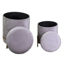 Puff velluto 1-2 grigio chiaro cm ø39h49