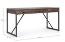 Scrivania 3 cassetti Calixte stile industriale 153x66 cm